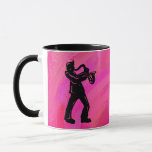 New York Boogie Nights Saxophon Hot Pink Tasse