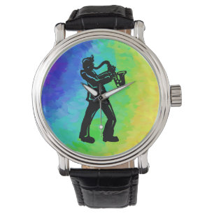 New York Boogie Nights Saxophon Rainbow Armbanduhr