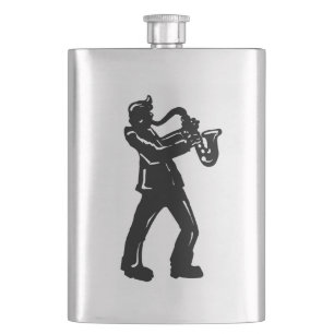 New York Boogie Nights Saxophon Rainbow Flachmann