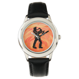 New York Boogie Nights Saxophone Orange Armbanduhr