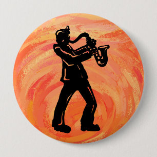 New York Boogie Nights Saxophone Orange Button