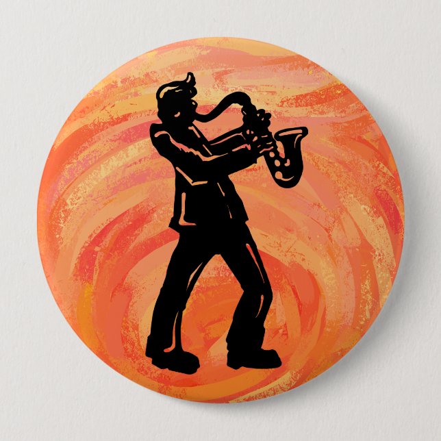 New York Boogie Nights Saxophone Orange Button (Vorderseite)