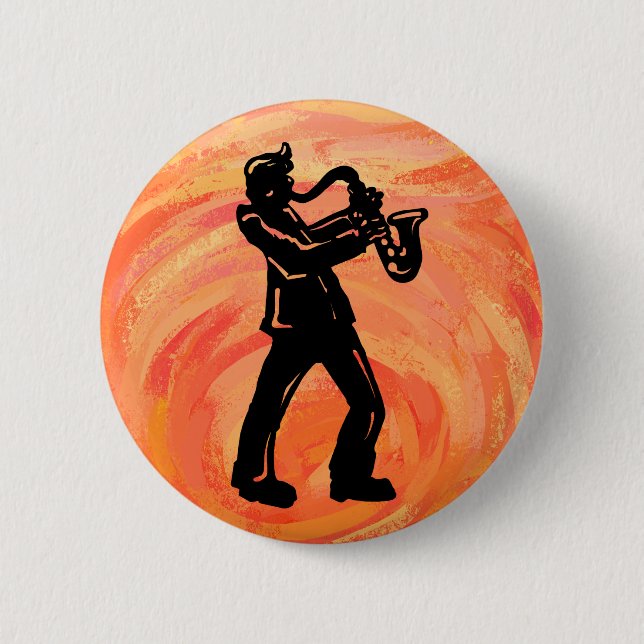 New York Boogie Nights Saxophone Orange Button (Vorderseite)