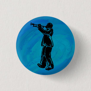 New York Boogie Nights Trumpet Blue Button