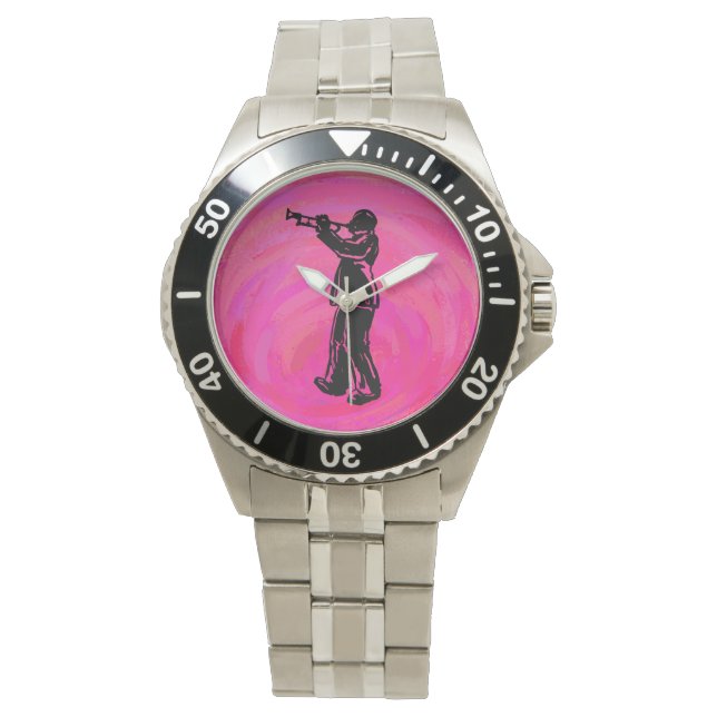 New York Boogie Nights Trumpet Hot Pink Armbanduhr (Vorderseite)