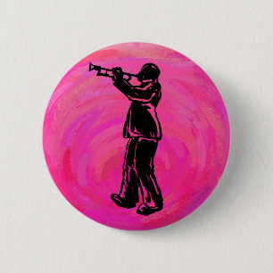 New York Boogie Nights Trumpet Hot Pink Button