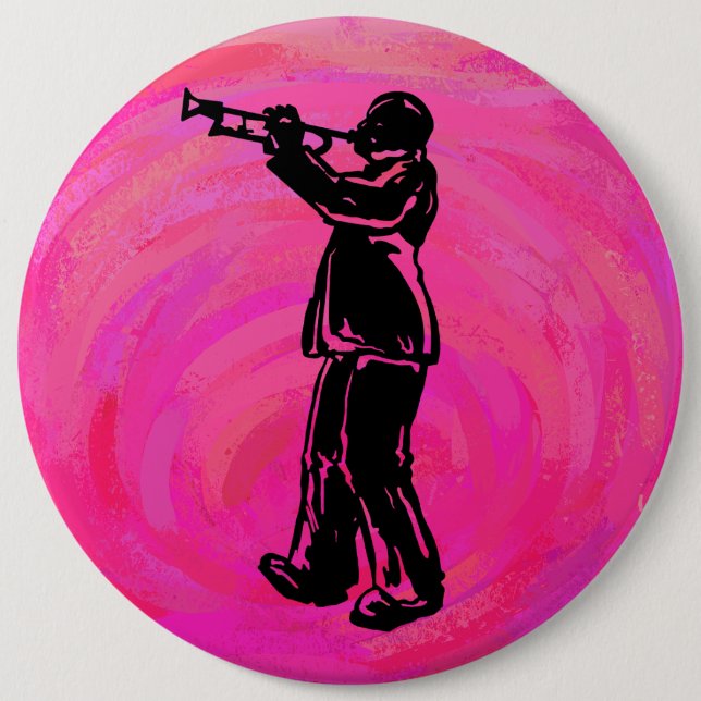 New York Boogie Nights Trumpet Hot Pink Button (Vorderseite)