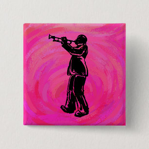 New York Boogie Nights Trumpet Hot Pink Button