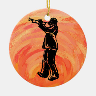 New York Boogie Nights Trumpet Orange Keramikornament