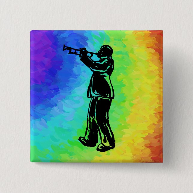 New York Boogie Nights Trumpet Rainbow Button (Vorderseite)