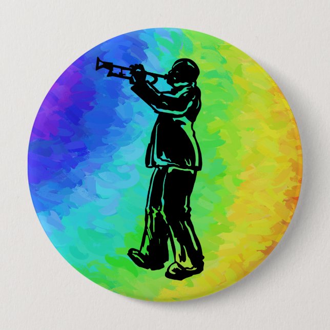 New York Boogie Nights Trumpet Rainbow Button (Vorderseite)