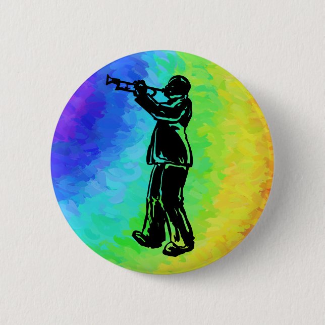 New York Boogie Nights Trumpet Rainbow Button (Vorderseite)