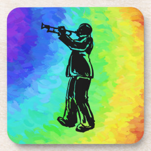 New York Boogie Nights Trumpet Rainbow Untersetzer