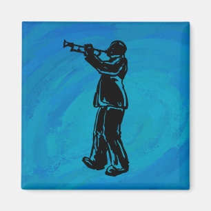 New York Boogie Nights Trumpf Blau Magnet