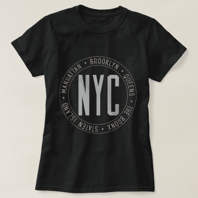New York Boroughs Five Boroughs NYC Lovers and Res T-Shirt (Design vorne)