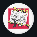 New York Bride Wedding Magnet<br><div class="desc">New Yorker Gastgeschenke Hochzeiten und Geschenke für Bräute,  die den Knoten in New York City verbinden.</div>