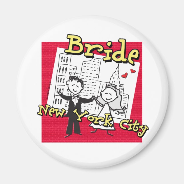 New York Bride Wedding Magnet (Vorne)