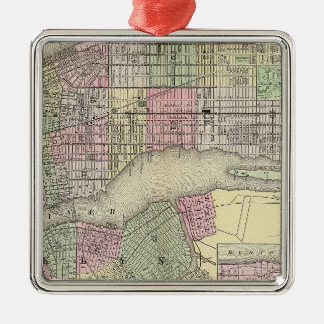 New York, Brooklyn 2 Silbernes Ornament (Vorne)