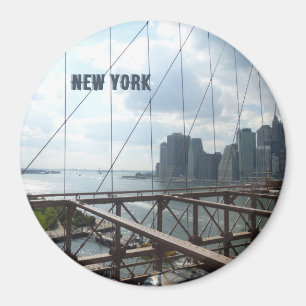 New York, Brooklyn Bridge Cust. Textfenster Magnet