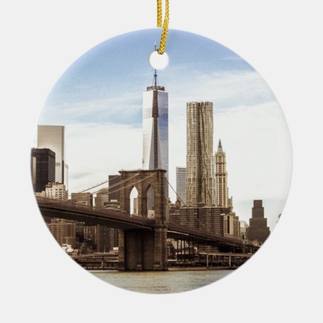 New York Brooklyn Bridge Keramik Ornament (Vorne)