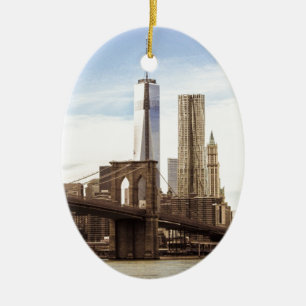 New York Brooklyn Bridge Keramikornament