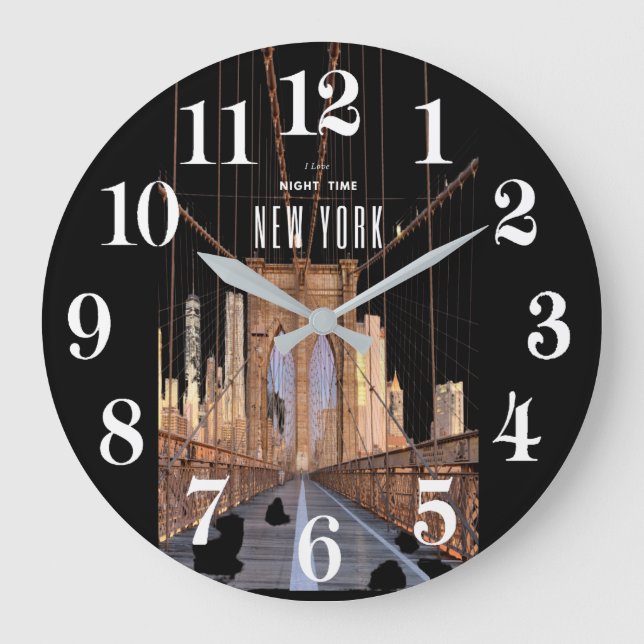 New York Brooklyn Bridge Large Clock Große Wanduhr (Vorderseite)