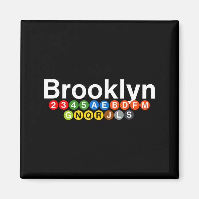 New York Brooklyn Subway Station Signs, Train Sign Magnet (Vorne)