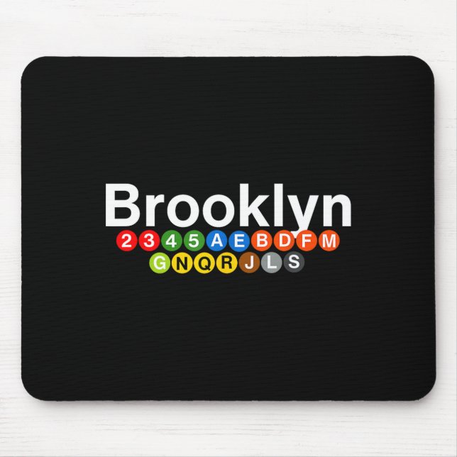New York Brooklyn Subway Station Signs, Train Sign Mousepad (Vorne)