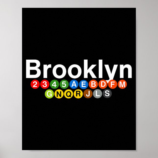 New York Brooklyn Subway Station Signs, Train Sign Poster (Vorne)