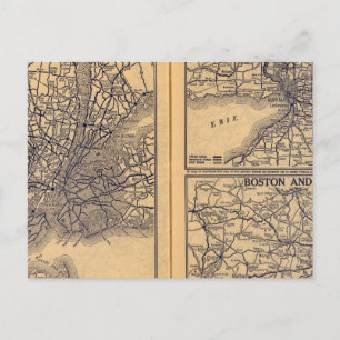 New York, Buffalo, Boston Postkarte