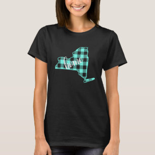 New York Buffalo Kariert Zuhause Staat Country Aqu T-Shirt