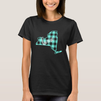 New York Buffalo Kariert Zuhause Staat Country Aqu T-Shirt