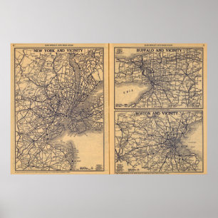 New York, Büffel, Boston Poster