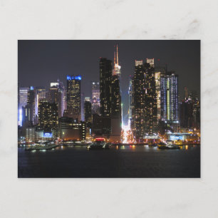New York by night Poster Postkarte
