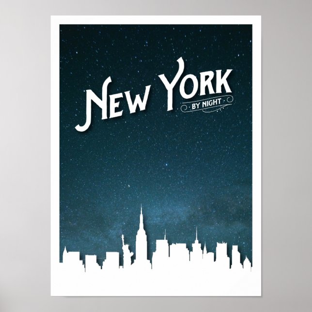 New York by night skyline - Poster (Vorne)