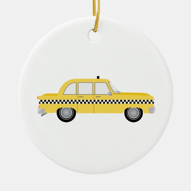 New York Cab Keramik Ornament (Vorne)