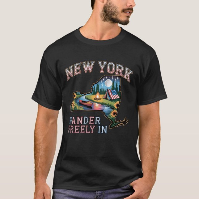 New York Camping-Abenteuer | Wander Freely Natur  T-Shirt (Vorderseite)
