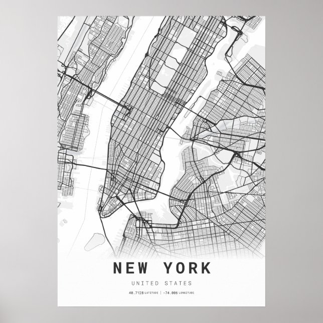 New York Cartography City Map Poster (Vorne)