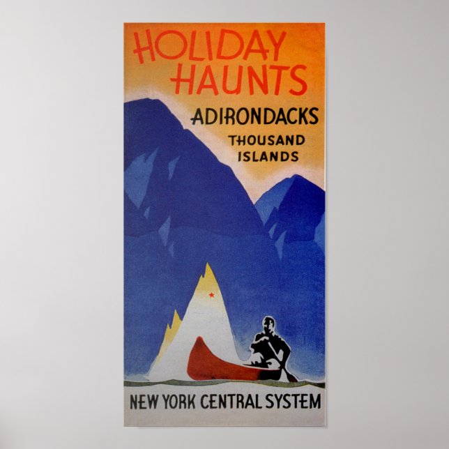 New York Central Adirondacks Reiseanzeige Poster (Vorne)