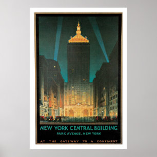 New York Central Gebäude Vintage Travel Poster