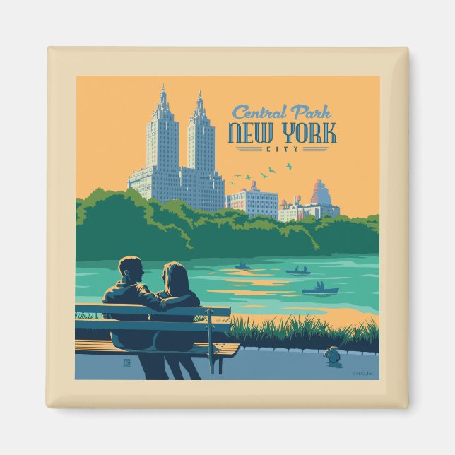 New York Central Park Bench Magnet (Vorne)