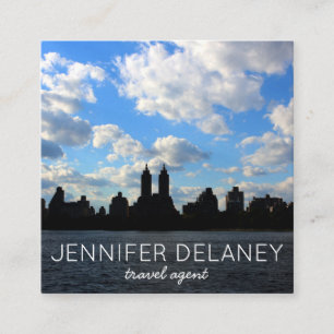 New York Central Park City Clouds Foto Travel Quadratische Visitenkarte