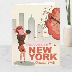 New York Central Park Vintage Reiseplakat Karte