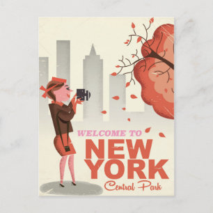 New York Central Park Vintage Reiseposter Postkarte