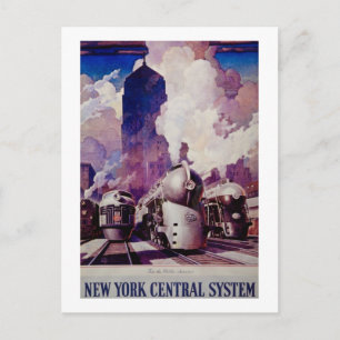 New York Central Railroad Vintage-Züge Postkarte