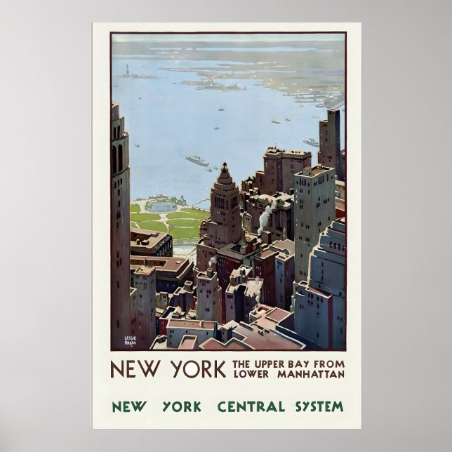 New York Central System Manhattan Wolkenkratzer Poster (Vorne)