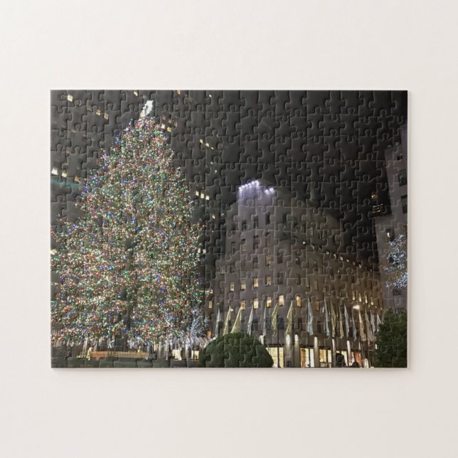 New York Christmas NYC Rockefeller Center Tree Puzzle (Horizontal)
