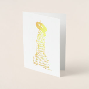 New York Christmas NYC Skycraper Holiday Wreath Folienkarte