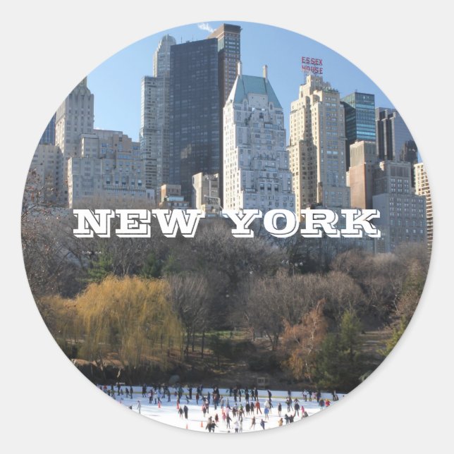 NEW YORK CHRISTMAS RUNDER AUFKLEBER (Vorderseite)