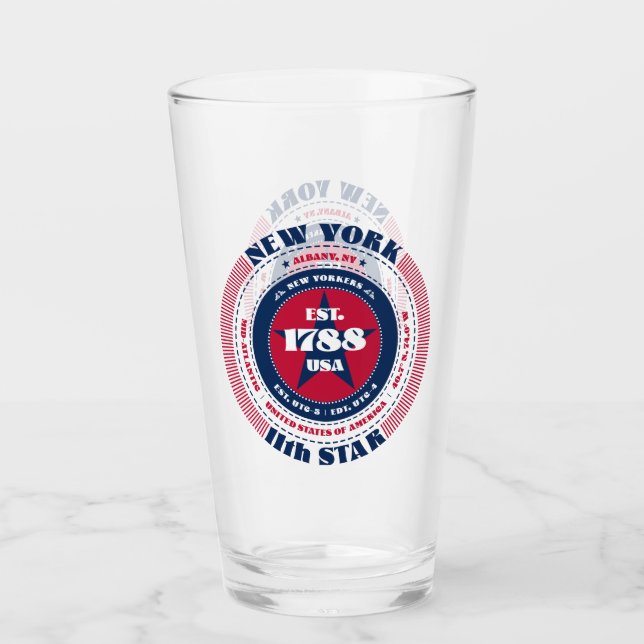 New York Circle Typografy Design Glas (Vorderseite)
